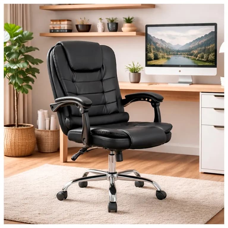 Silla Escritorio Gerencial Praga Ergonomica Negra Negro