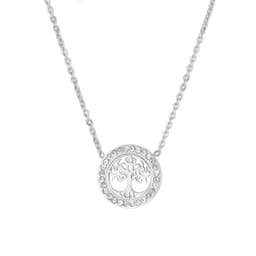 Collar Arbol de la vida con Circones Plateado Acero Plateado TALLA UNICA