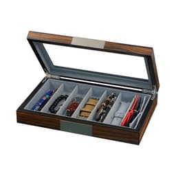 Caja Para Correas De Reloj 7 Espacios Madera Ebano Negro TALLA UNICA