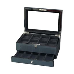 Caja Para Relojes 8 Espacios Con Cajon Fibra De Carbono Negro TALLA UNICA