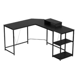 Escritorio Esquinero 150x48x75 en Forma de L Minimalista Negro
