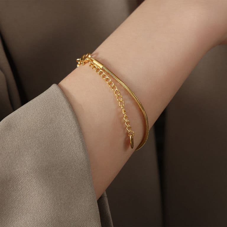Pulsera Bano Oro Amarillo 18k Cola De Topo Dorado TALLA UNICA