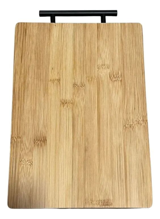 Tabla Para Picar De Bambu Madera Rectangular Con Asa Grande