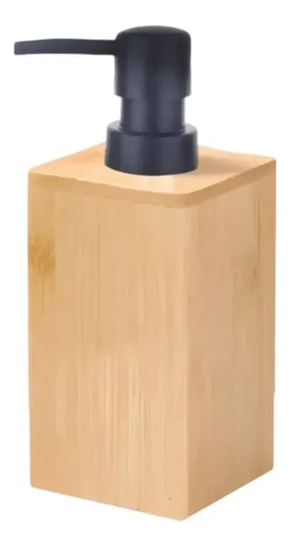 Dispensador Jabon Alcohol Gel Madera Cuadrado 400ml