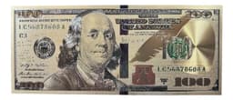 Iman Decorativo Dolar Billete 6x15cm - Dorado