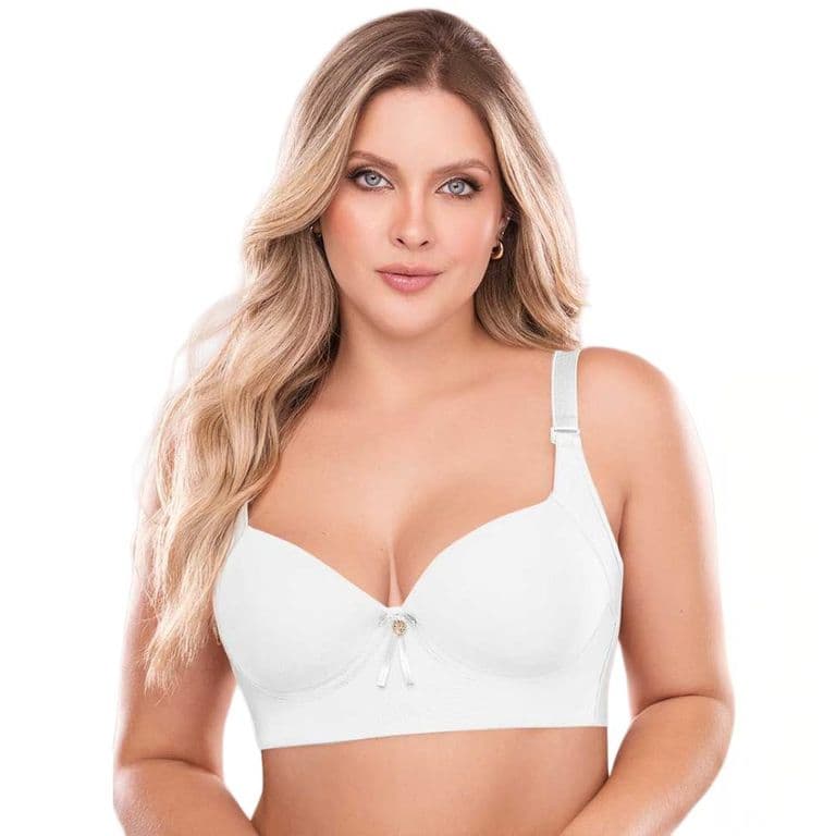 Sosten Control Fashionista Blanco Alto Cubrimiento Espalda Blanco 36B