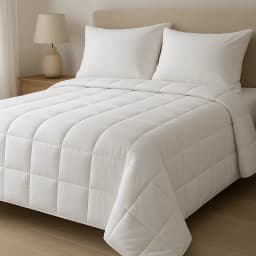 Quilt King Algodon Egipcio 300 Hilos Cuadros Blanco Blanco KING