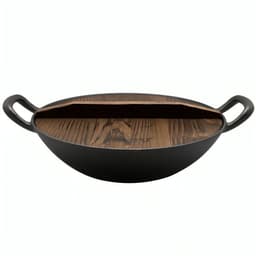 Disco Iron Cast con Tapa de Madera Hierro Fundido