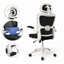 Silla Ergonomica Oficina Soporte Lumbar Ajustable Giratorio Blanco