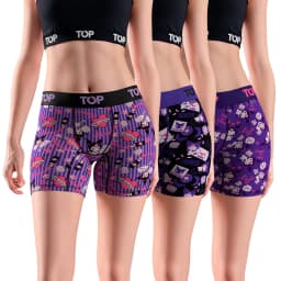 Boxer Medio MUJER Algodon Pack 3 Kuromi C5 Multicolor XS