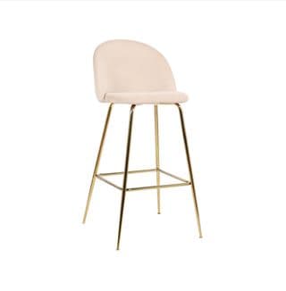 Taburete Deluxe Gold Terciopelo 66cm Beige