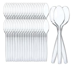 100 Cucharas Helado Cucharas Postres Cucharas Desechables Transparente Cuchara Desechable Cucharas