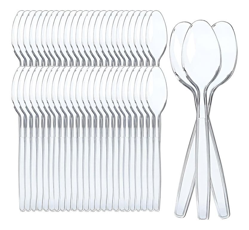 100 Cucharas Helado Cucharas Postres Cucharas Desechables Transparente Cuchara Desechable Cucharas