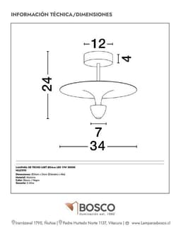 LAMPARA DE TECHO LUET 34cm LED 11W 3000K