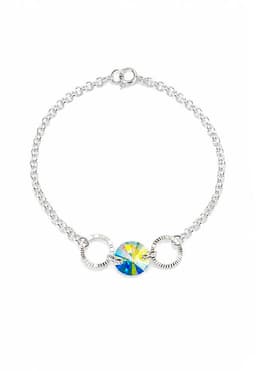 Pulsera Rafaela Plata 925 creado con cristales de Swarovski Aurora Boreal Plateado TALLA UNICA