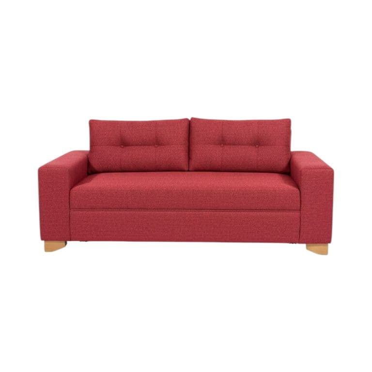 SOFA PARIS TRES CUERPOS LINO ROJO Rojo
