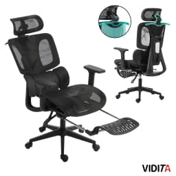 Silla Escritorio PROTEO Super Ergonomica Con Malla Aerovith Negro