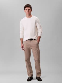 Pantalon Chino Slim de Algodon Signature Beige Beige 30-32