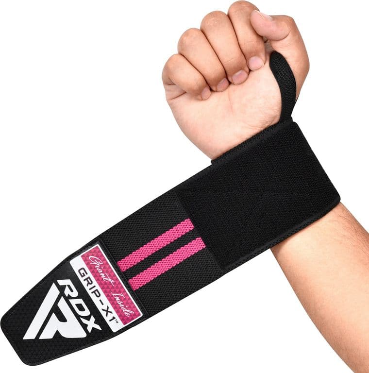 Munequera Elasticada Para Powerlifting Pro Rosada