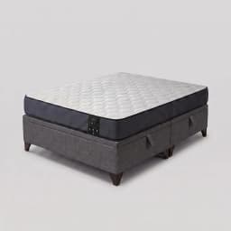 Cama Baul 2 plazas Athenas apertura horizontal gris
