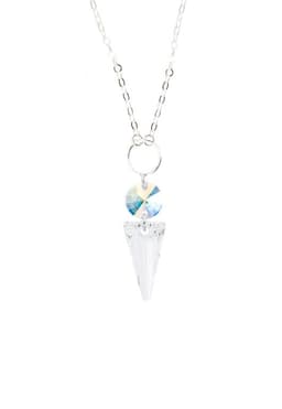 Collar Mystic Plata 925 creado con cristales de Swarovski Aurora Boreal Blanco TALLA UNICA