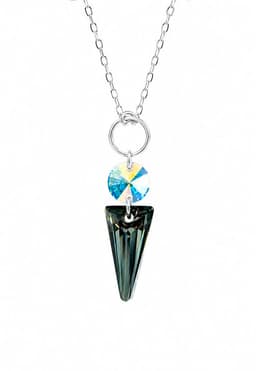 Collar Mystic Plata 925 creado con cristales de Swarovski Silver Night Negro TALLA UNICA