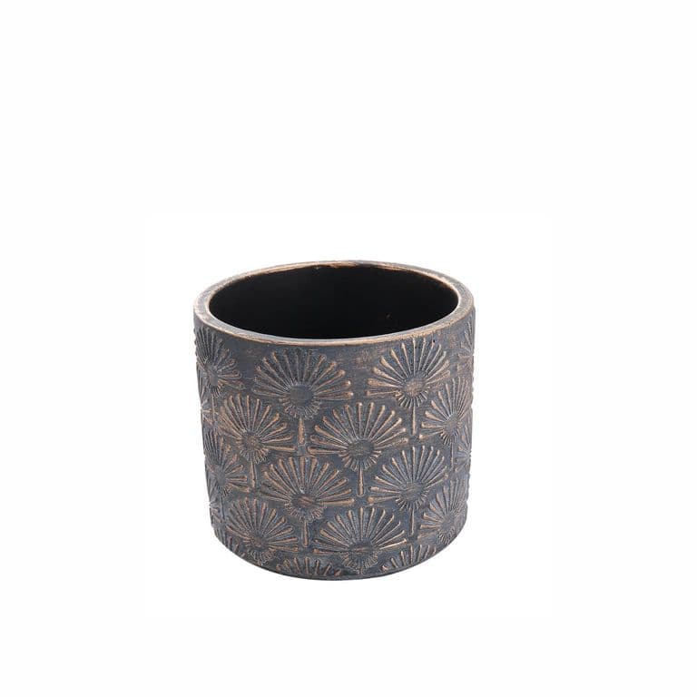 Maceta de cemento cobre/gris 11 cm
