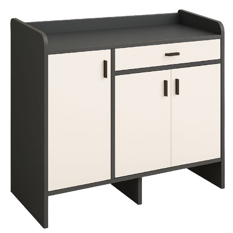 Zapatero Blackey 3 Puertas Organizador Estante + Cajon 90cm
