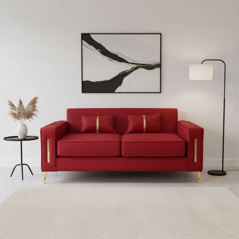 SOFA PARIS DOS CUERPOS ROJO LINO