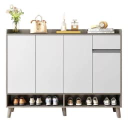 Zapatero Silver 4 Puertas con Cajon Organizador Estante 120Cm