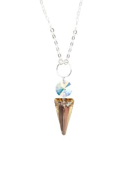 Collar Mystic Plata 925 creado con cristales de Swarovski Golden Shadow Beige TALLA UNICA