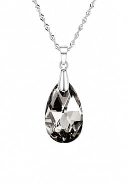 Collar Petra Plata 925 creado con cristales de Swarovski Silver Night Negro TALLA UNICA