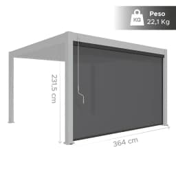 Cortina Manual Zipscreen 3,64 Mts Para Pergolas