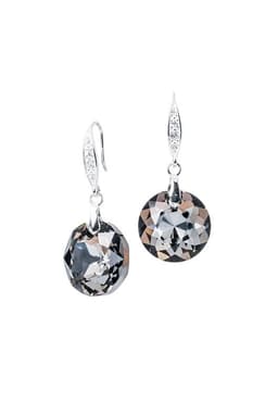 Aros Gran Gracia Plata 925 creado con cristales de Swarovski Silver Night Negro TALLA UNICA
