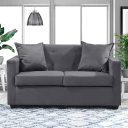 Sofa 2c Gramado felpa Gris oscuro 130x70x83 Gris oscuro