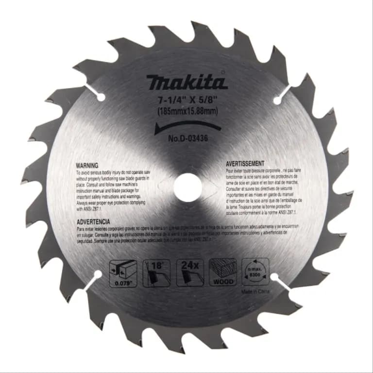 Disco sierra madera 7 1/4" 24 dientes D-03436