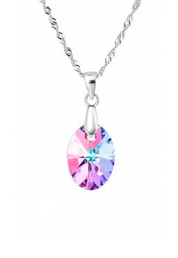 Collar Praga Plata 925 creado con cristales de Swarovski Vitral Light Violeta TALLA UNICA