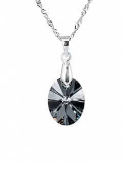 Collar Praga Plata 925 creado con cristales de Swarovski Silver Night Negro TALLA UNICA