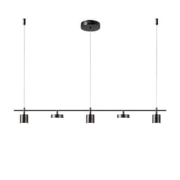 LAMPARA COLGANTE LINEAL HARPES NEGRO 5 LUCES