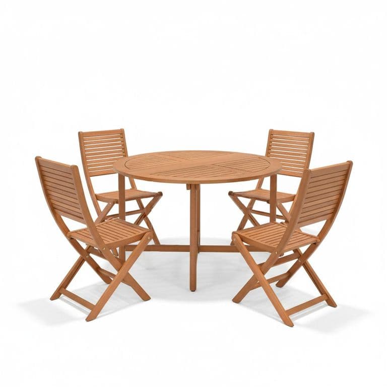 Juego de Terraza Madera Plegable Pomona