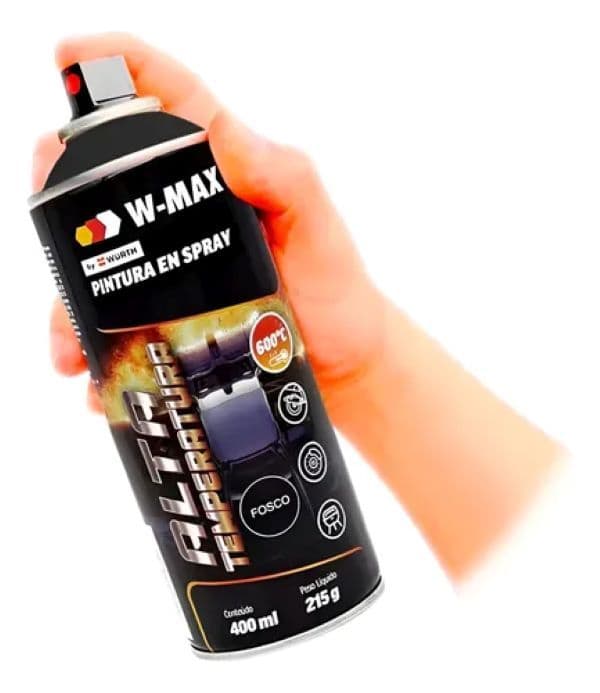 Pintura Spray Alta Temperatura Wmax Wurth 600 Negro Mate