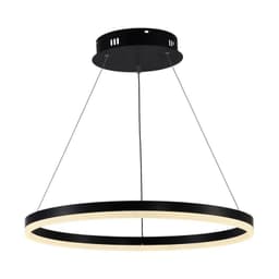 LAMPARA COLGANTE LED REDONDA 30W LUZ CALIDA ARO 50 NEGRO