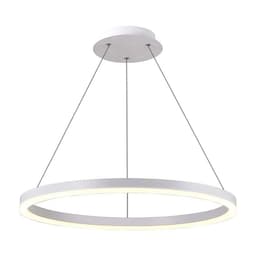 LAMPARA COLGANTE LED REDONDA 24W LUZ CALIDA ARO 40 BLANCA