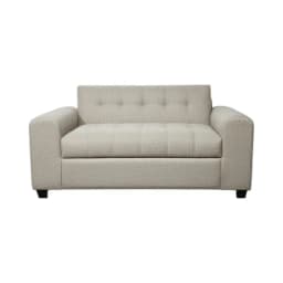 SOFA DOS CUERPOS BRAZO REDONDO EN LINO BEIGE Beige