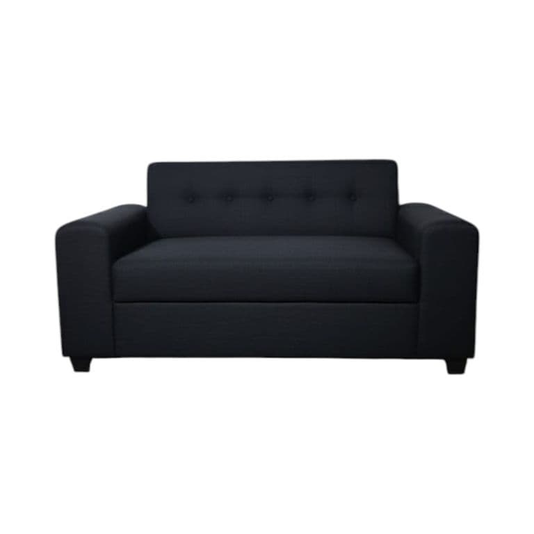SOFA TRES CUERPOS BRAZO REDONDO EN LINO Negro