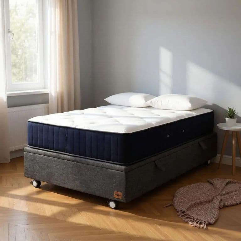 Cama Baul 1.5 Plaza L200 + Colchon CIC PREMIUM /Ruedas LOGO (Gris)
