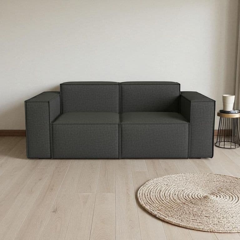 SOFA AURA TRES CUERPOS LINO GRIS OSCURO Gris oscuro