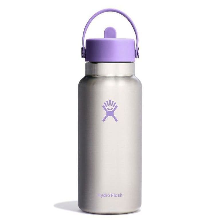 Botella Hydroflask Boca Ancha Con Bombilla 943Ml Violeta