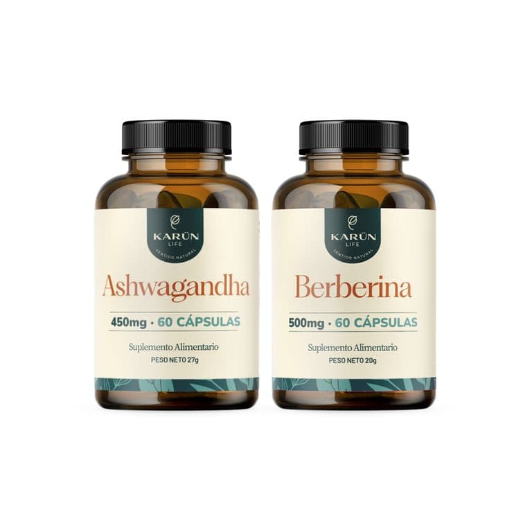 Pack Ashwagandha + Berberina - 120 Capsulas Karun Life