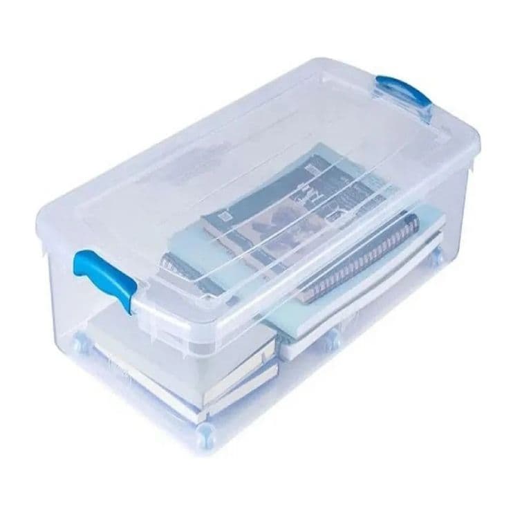 Caja Organizadora Bajo Cama 36l Con Ruedas 10 Unidades